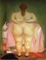 Mujer grapando su sujetador Fernando Botero